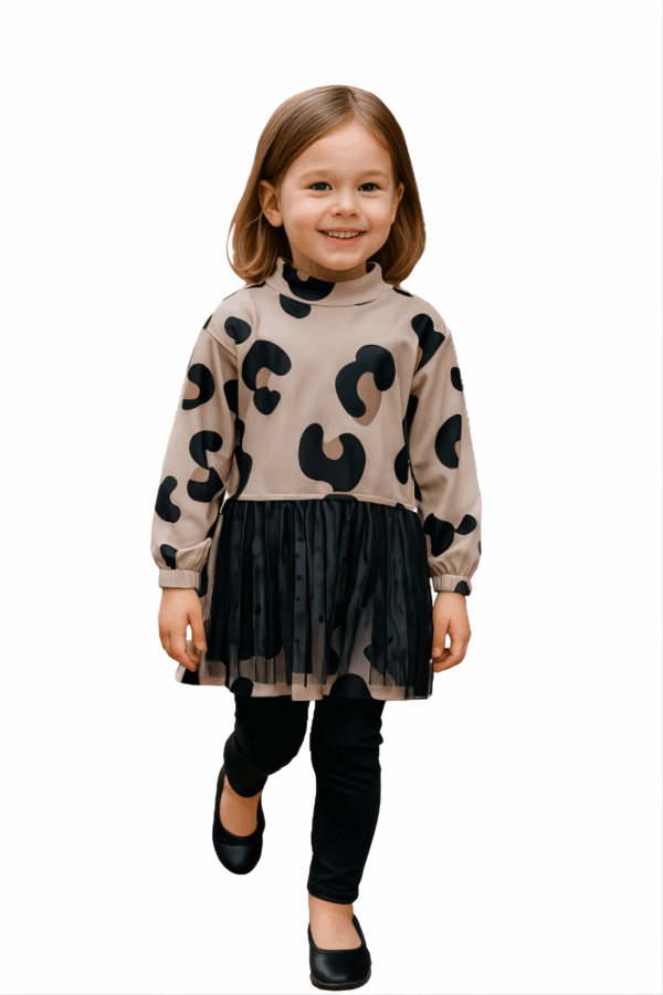 Σετ με Κολάν Βελουτέ και Τούλι Animal Print SRFN